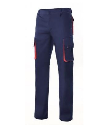 PANTALON BICOLOR MULTI. MARINO/ROJO T44