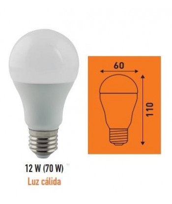 LAMPARA STANDARD LED E27 12W 3000K