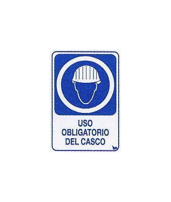 CARTEL USO OBLIGATORIO CASCO 45x30