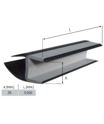 PERFIL BIDUREZA MIXTO A 5mts GROSOR 25mm 5363
